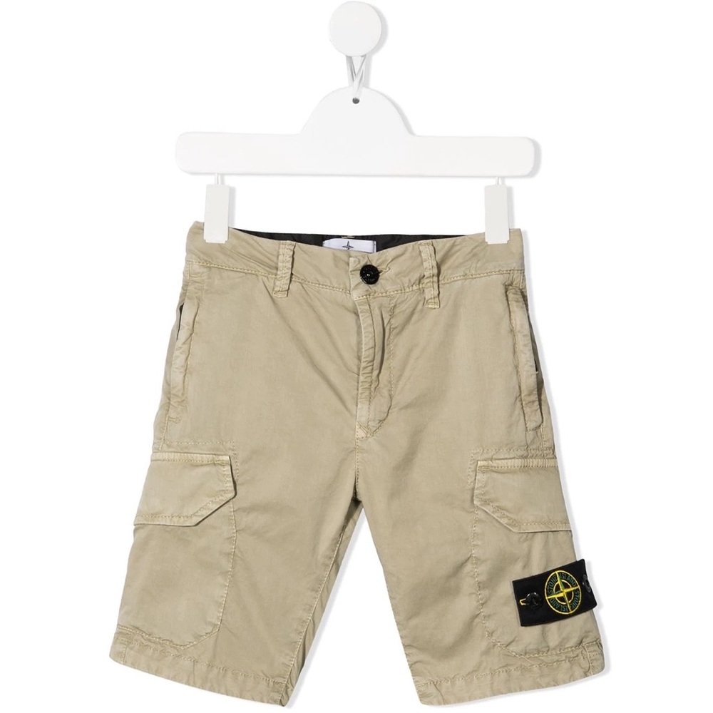Stone Island Junior logo-patch bermuda shorts